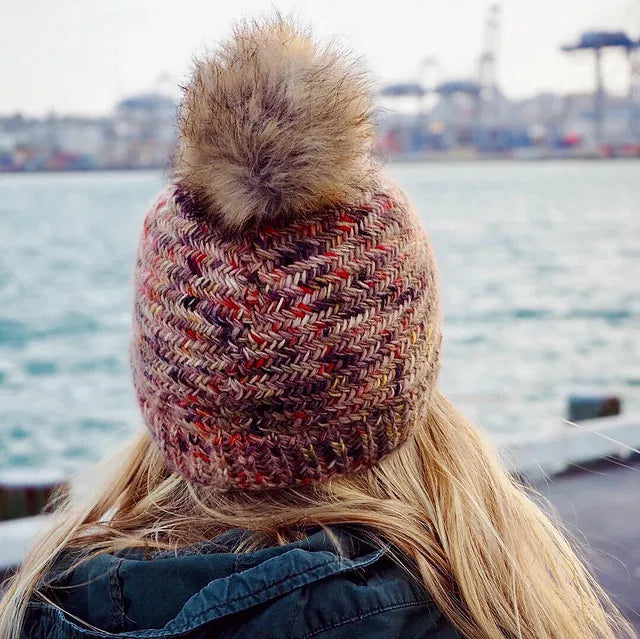 Brushstroke Hat - Black Cat Knit Co - Printed Pattern