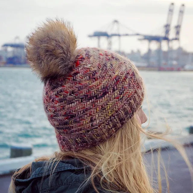 Brushstroke Hat - Black Cat Knit Co - Printed Pattern
