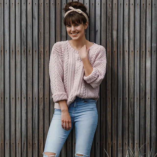 Cable Mesh Sweater by Purl Foundry - Printed Pattern