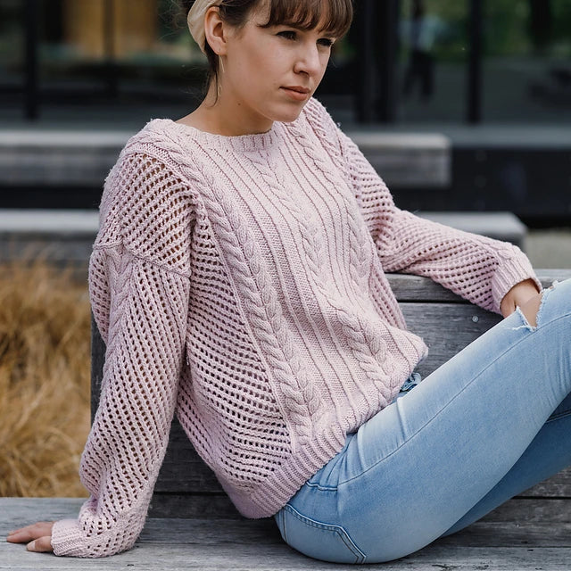 Cable Mesh Sweater by Purl Foundry - Printed Pattern