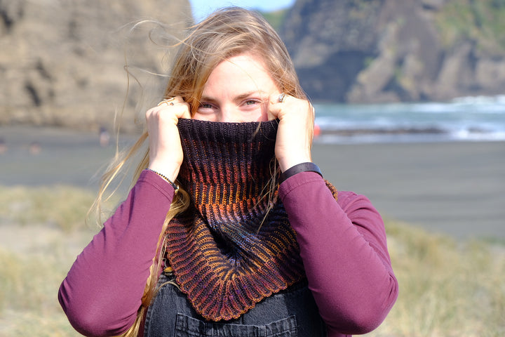 Earthshades Cowl - Black Cat Knit Co - Printed Pattern