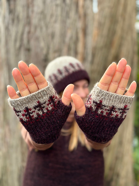 Hanmer Mitts - Black Cat Knit Co -Printed Pattern