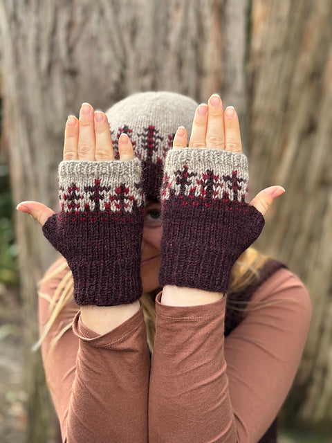 Hanmer Mitts - Black Cat Knit Co -Printed Pattern