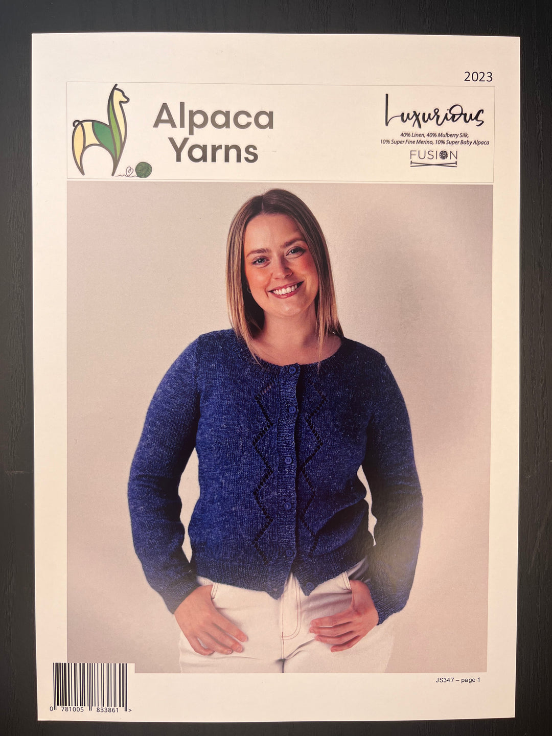 Alpaca Yarns Fusion Zig ZagCardigan (2023) - Printed Pattern