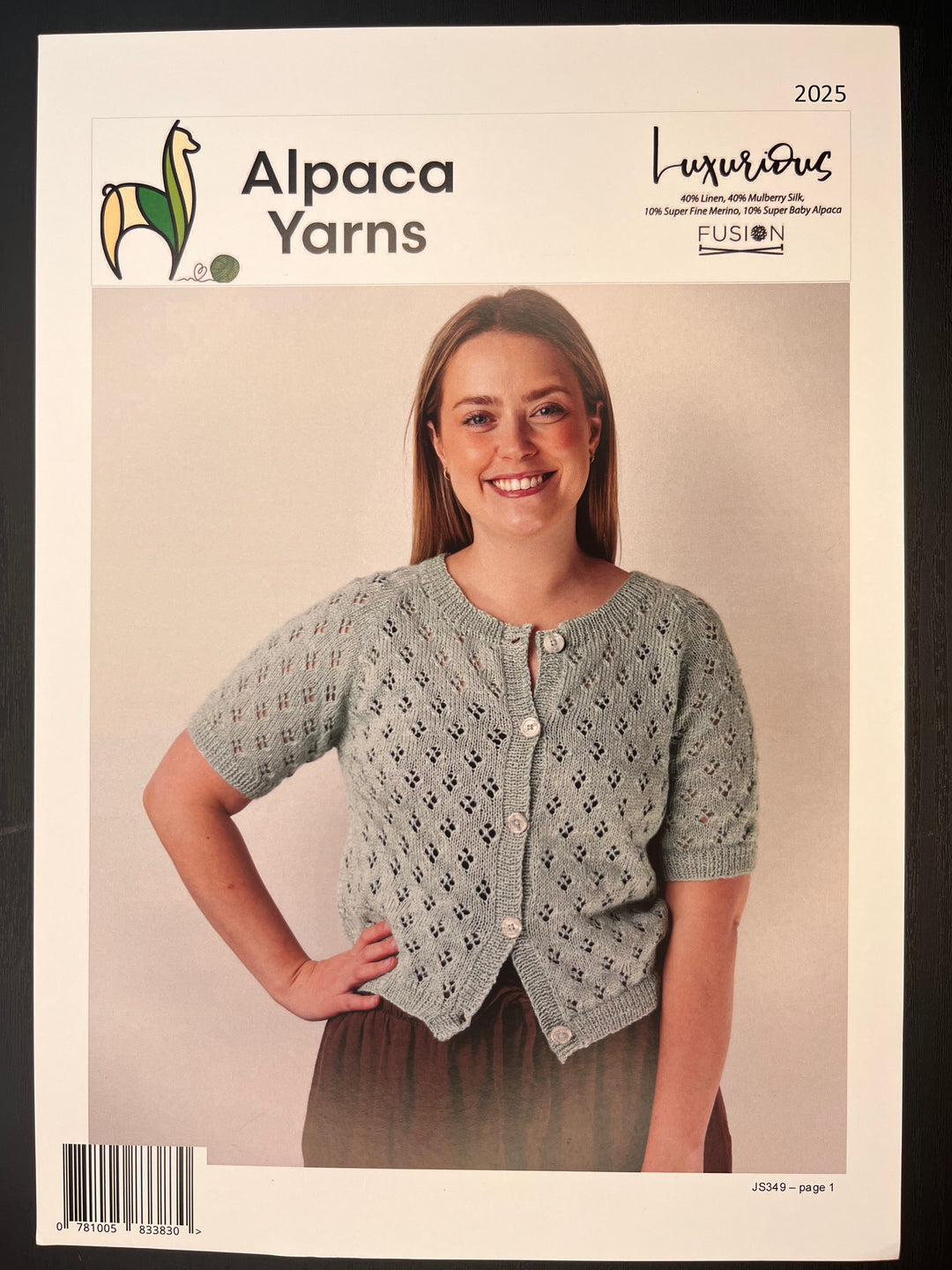 Alpaca Yarns Fusion Lacy Cardigan (2025) - Printed Pattern