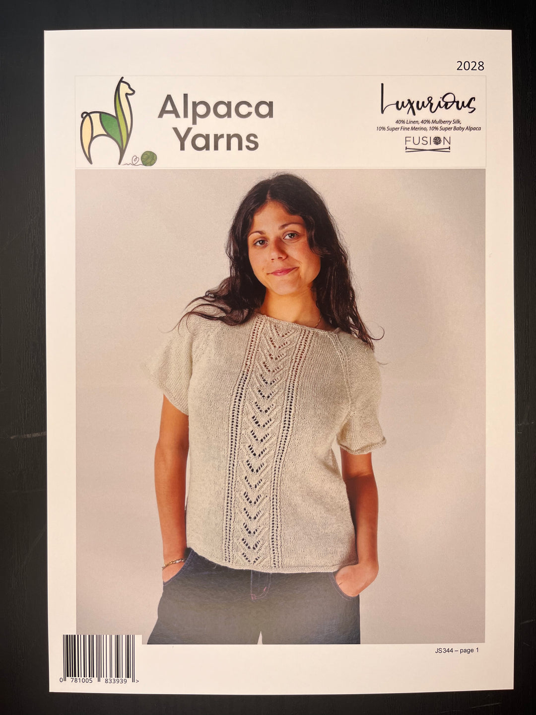 Alpaca Yarns Fusion Lace Insert Top (2028) - Printed Pattern