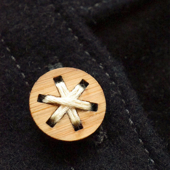 Wood Asterisk Button Small - 13mm
