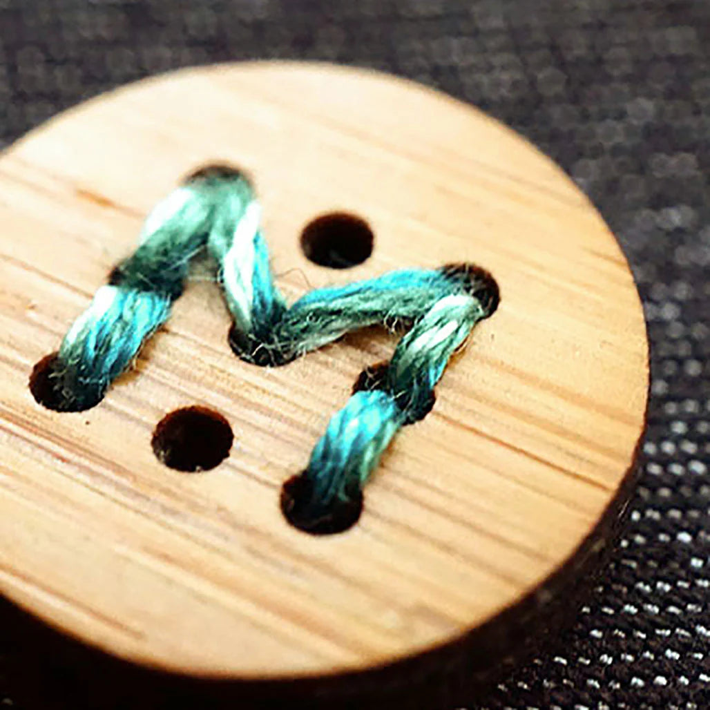 Wooden Cross stitch Button Small - 18mm