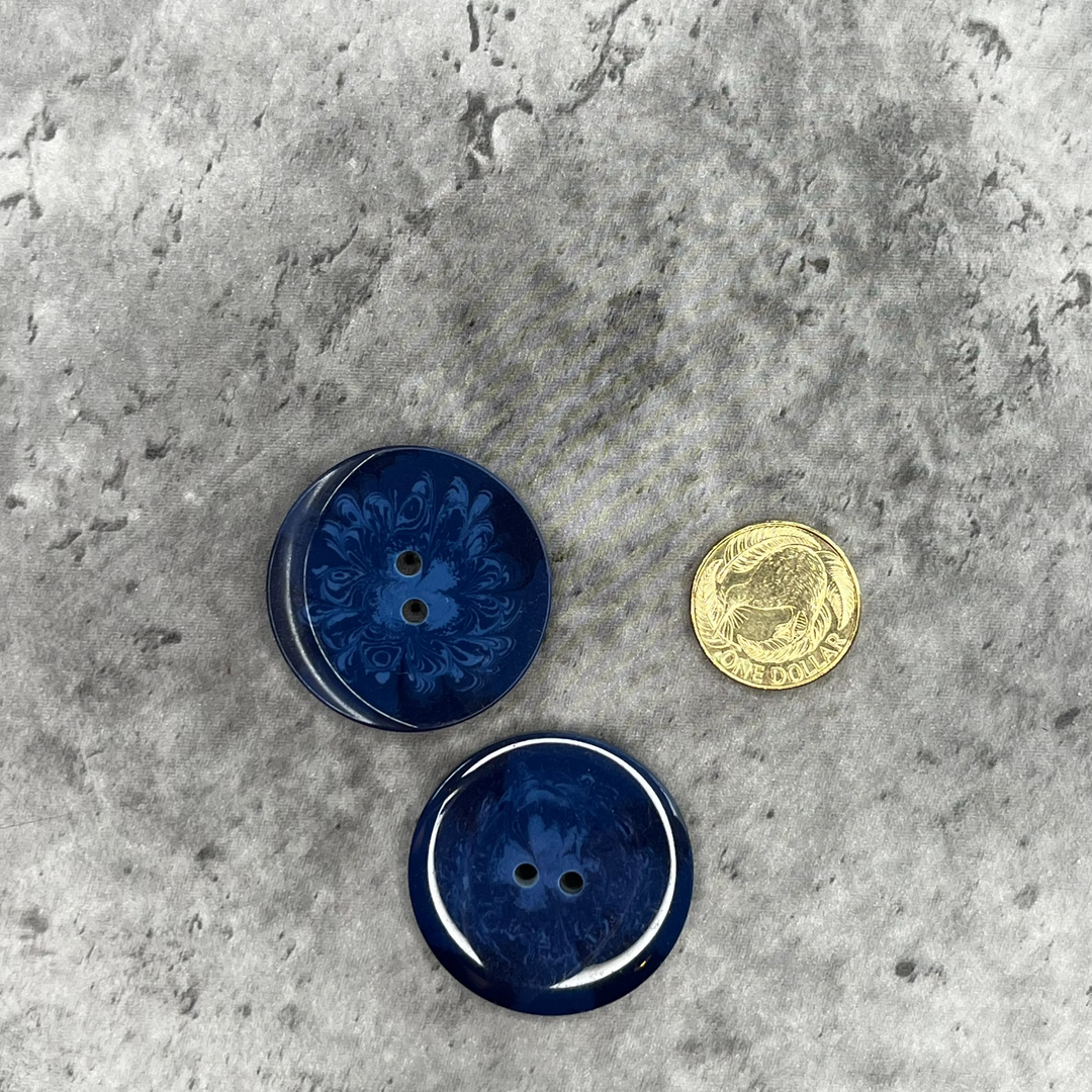 Blue Coat Button - 38mm