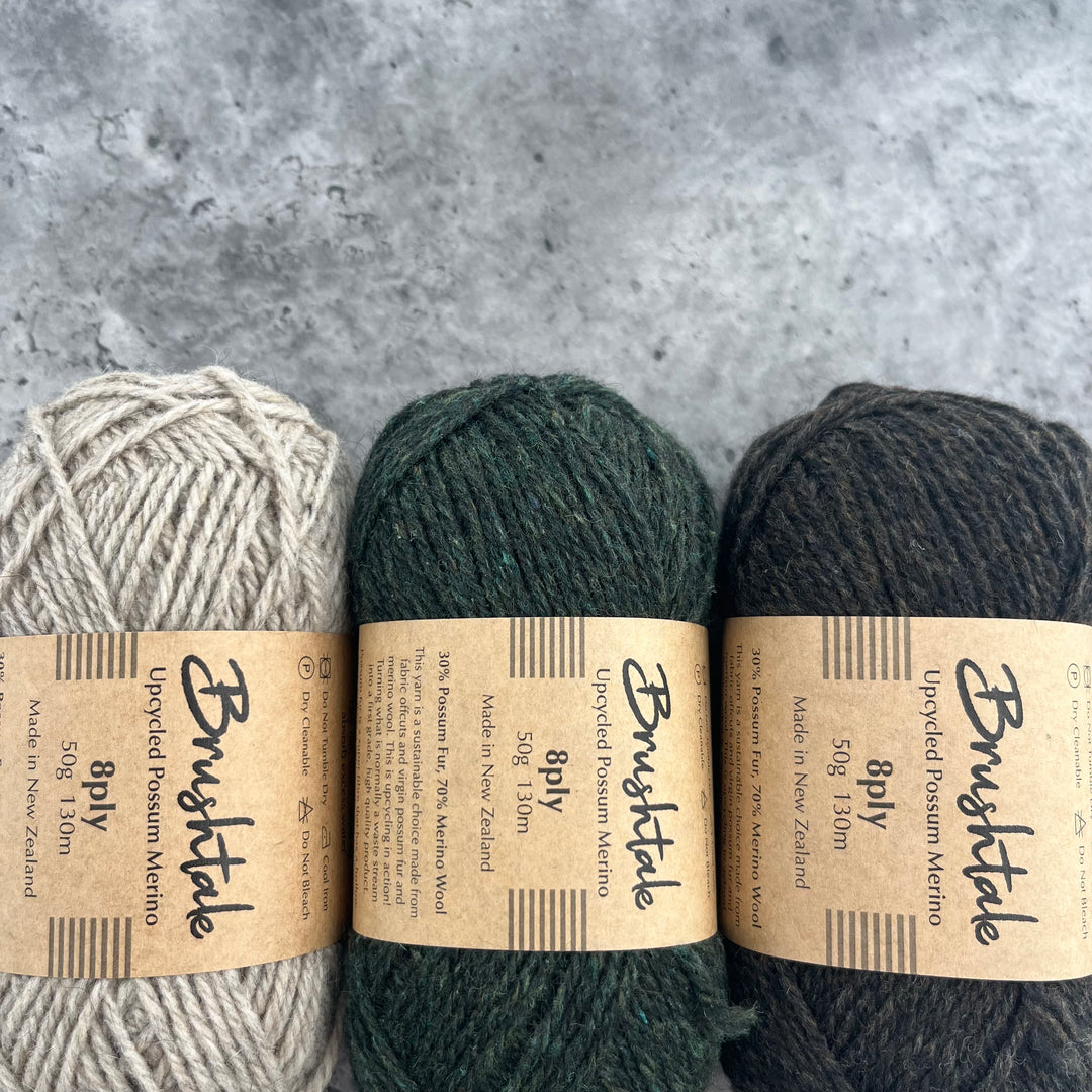 Brushtale Upcycled Possum Merino Yarn // 8ply