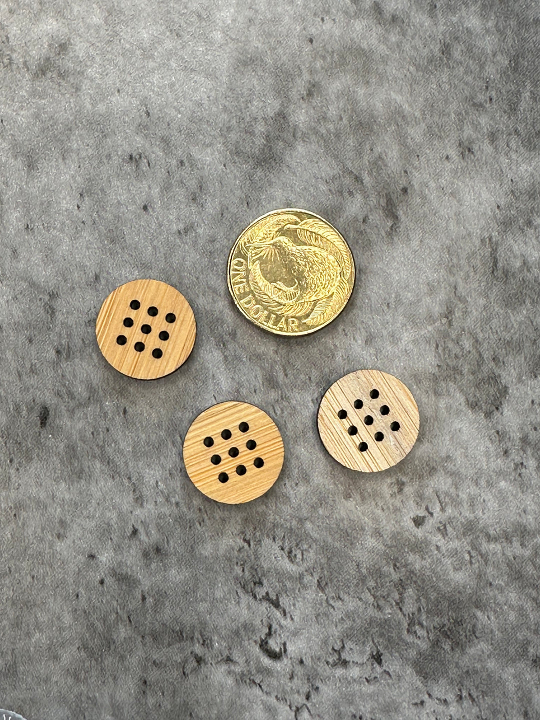 Wooden Cross stitch Button Small - 18mm