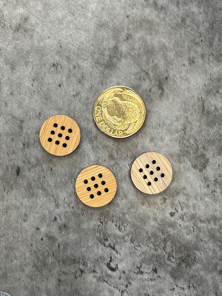 Wooden Cross stitch Button Small - 18mm