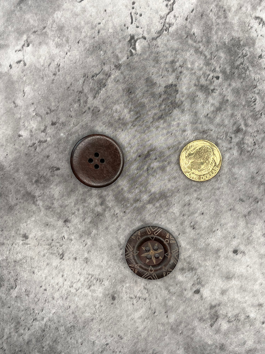 Engraved Wooden wide rimmed Buttons - 30mm