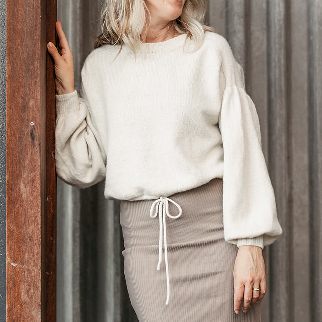 Gather Sleeve Sweater by Purl Foundry - Printed Pattern