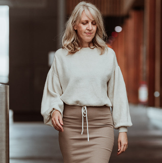 Gather Sleeve Sweater by Purl Foundry - Printed Pattern