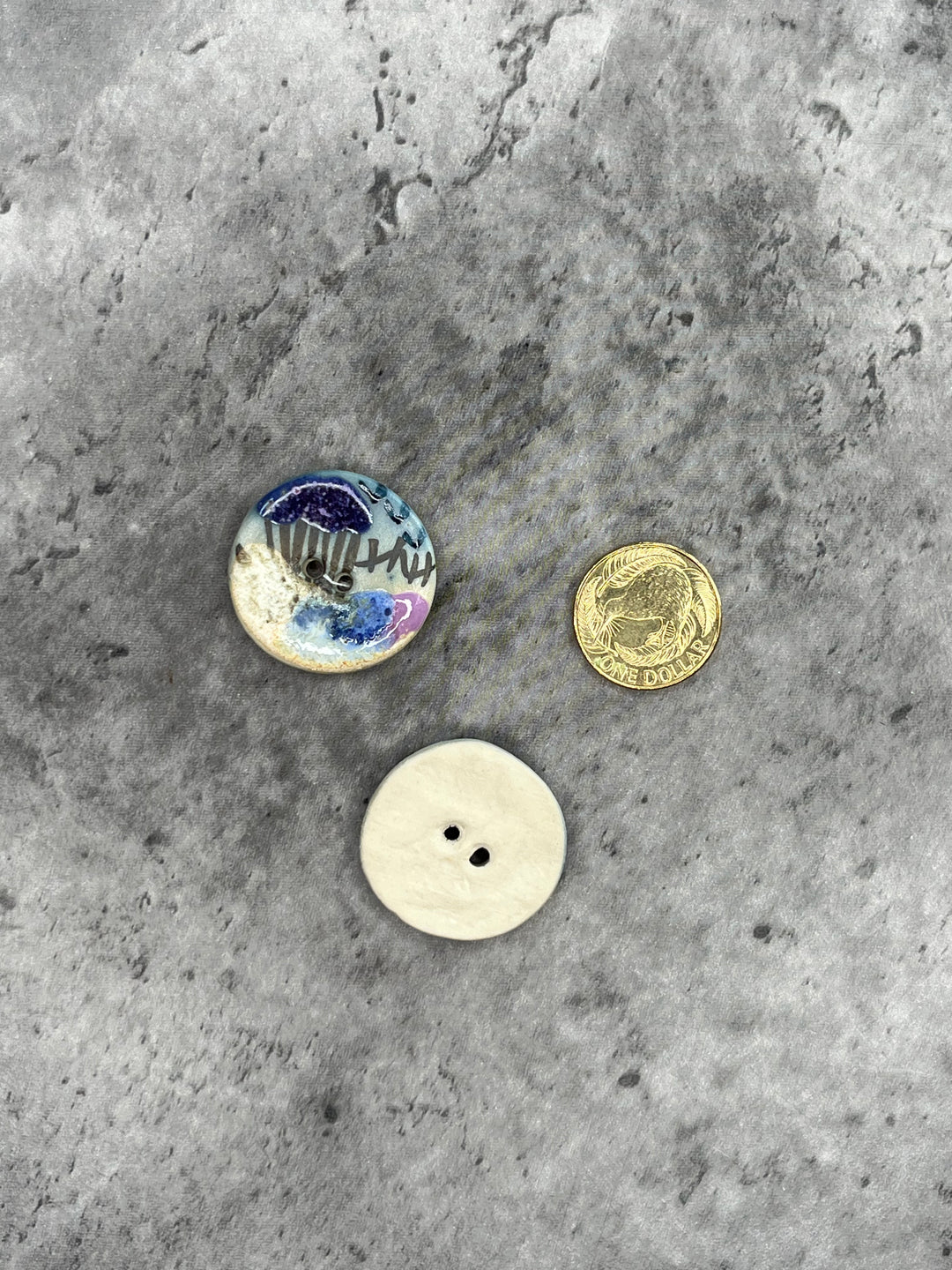 Handmade Ceramic Button L296 -32mm