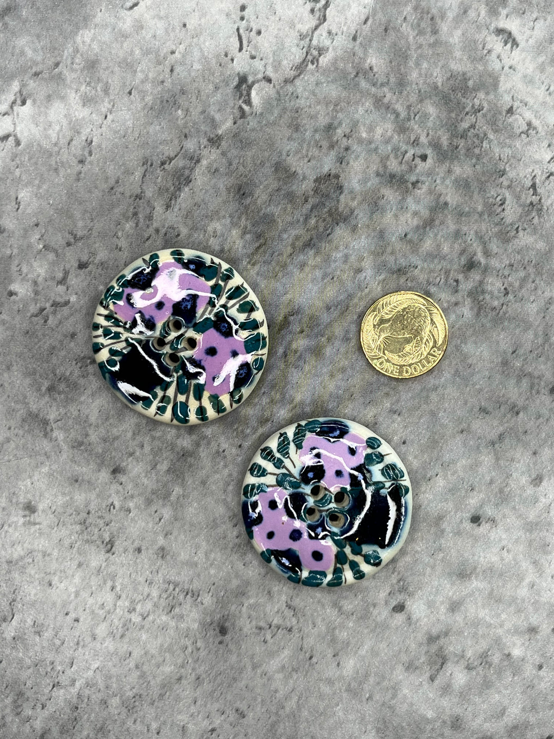 Handmade Ceramic Button L348 -44mm