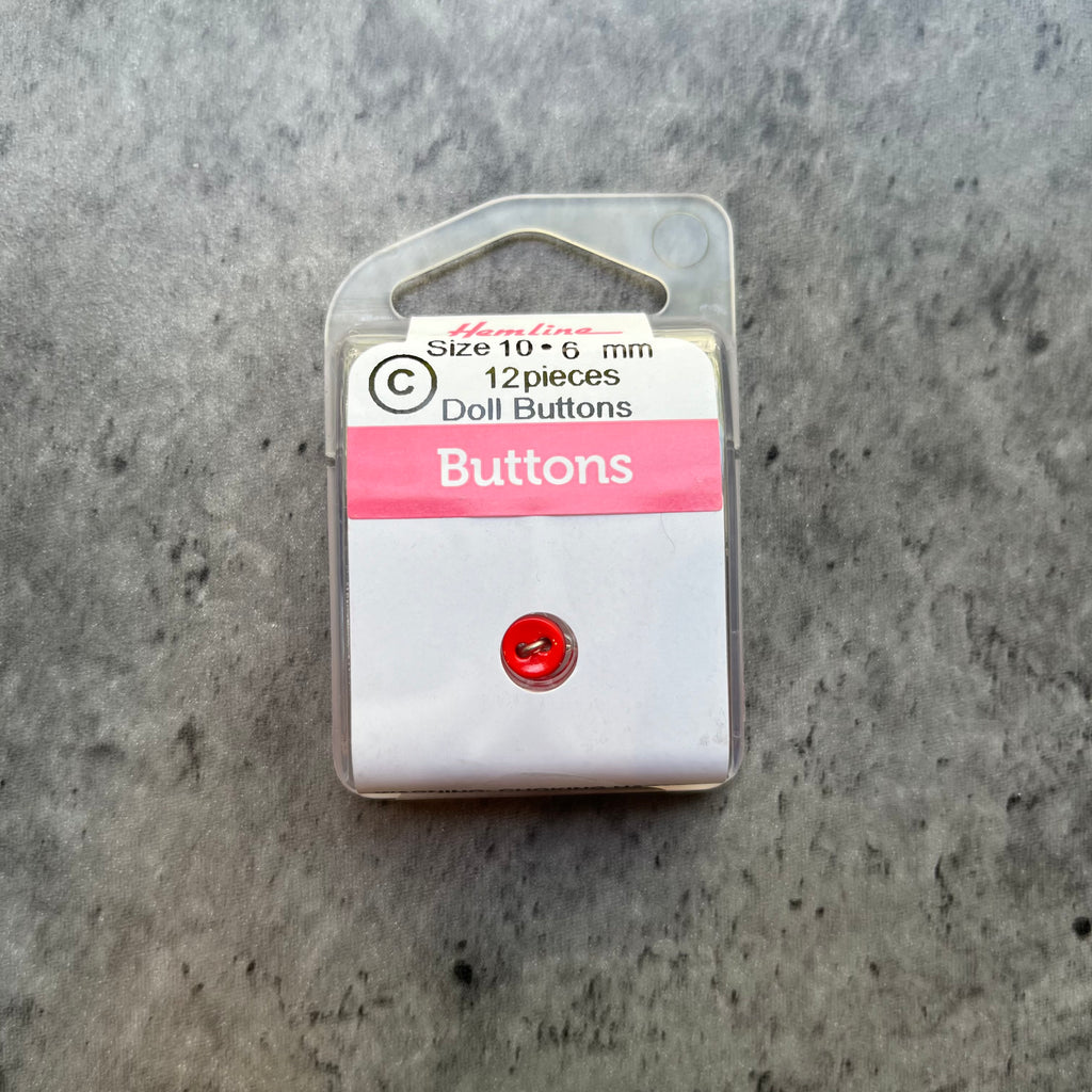 Hemline Red Doll Buttons x 12