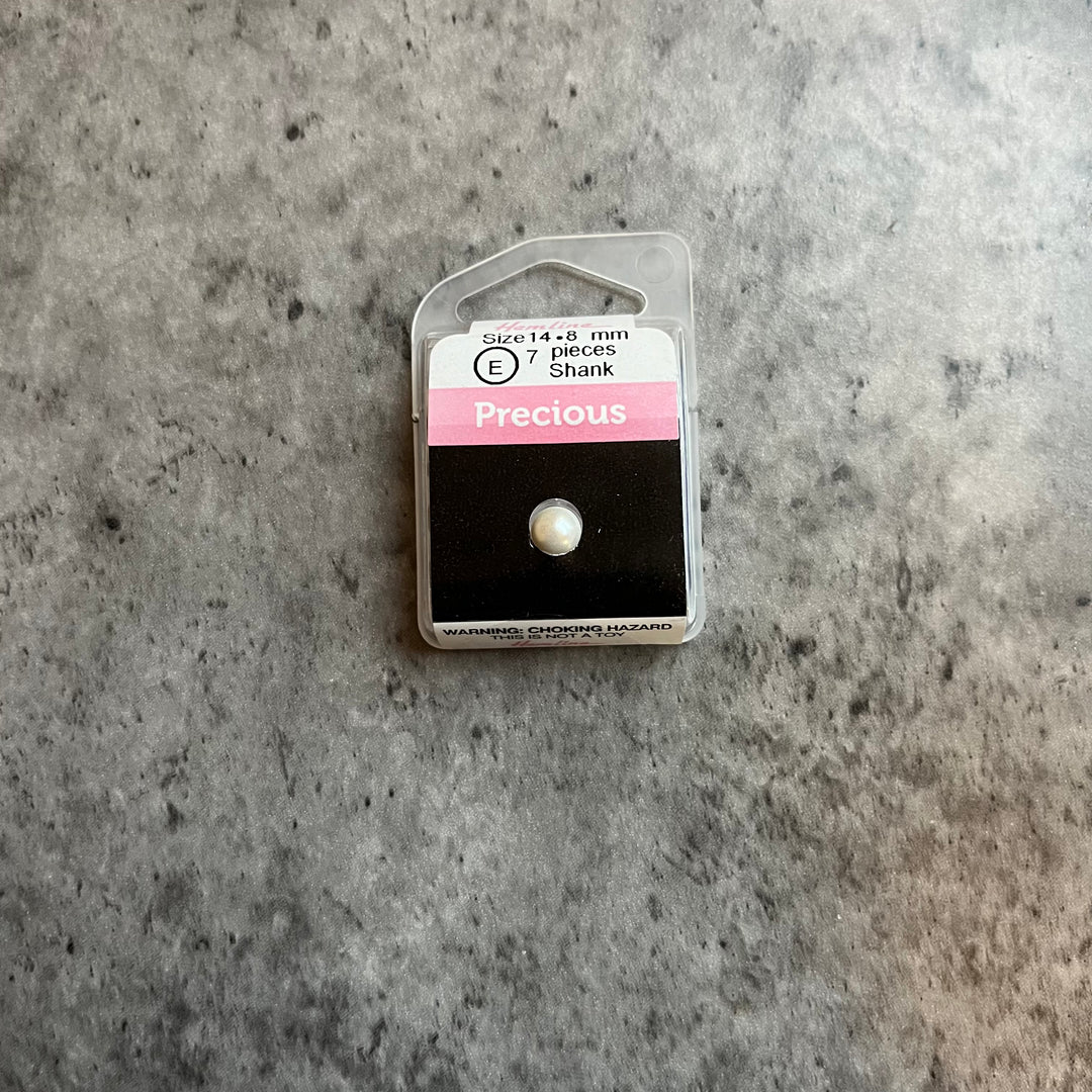 Dome Pearl Shank Buttons - 8mm