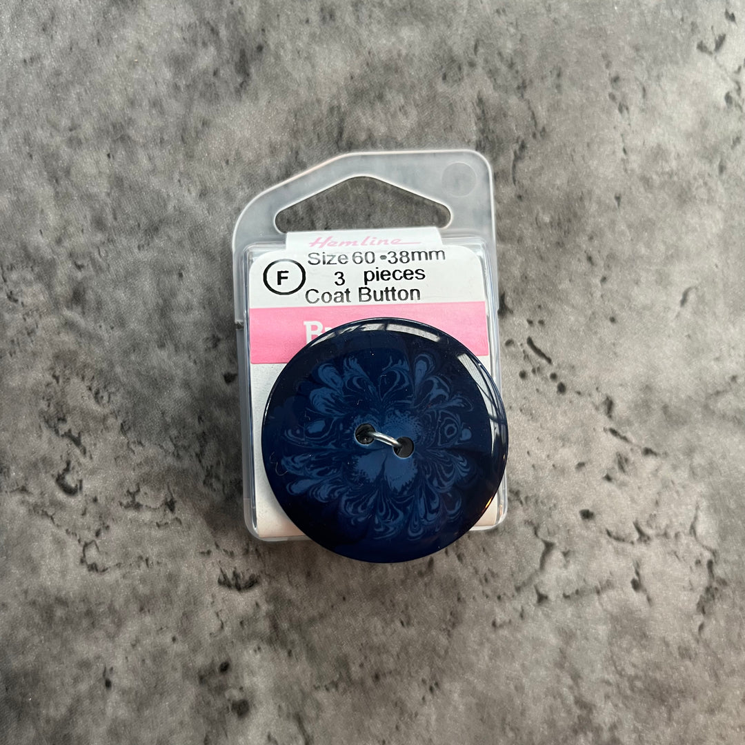 Blue Coat Button - 38mm