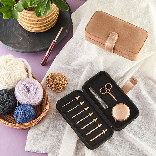 KnitPro // Oasis Rose Gold Interchangeable Crochet Hooks Set – Chunky