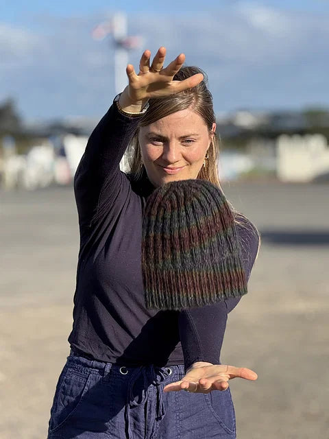 Spectrolite Beanie -Black Cat Knit Co - Printed Pattern