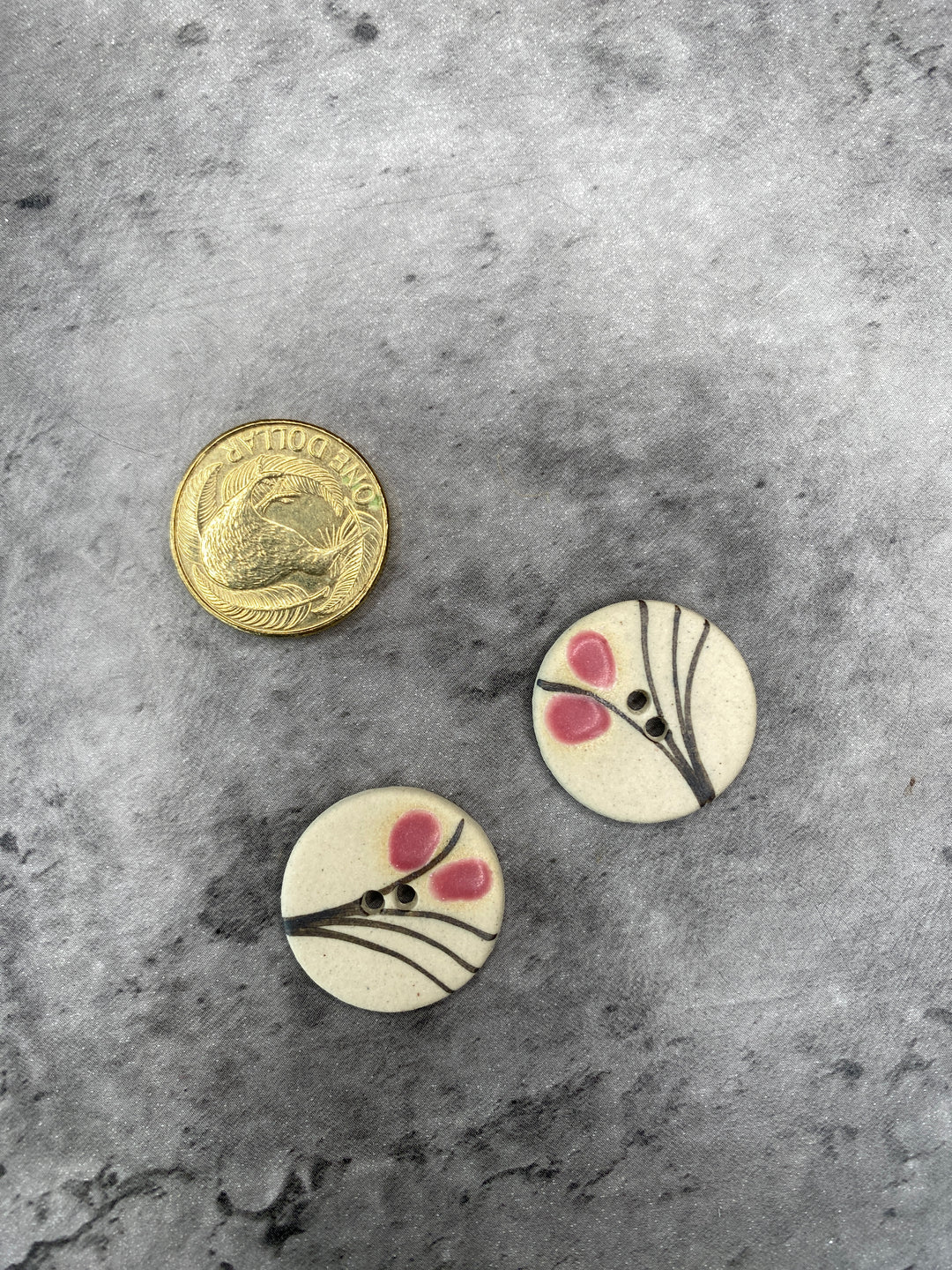 Handmade Ceramic Button L297 - 22mm