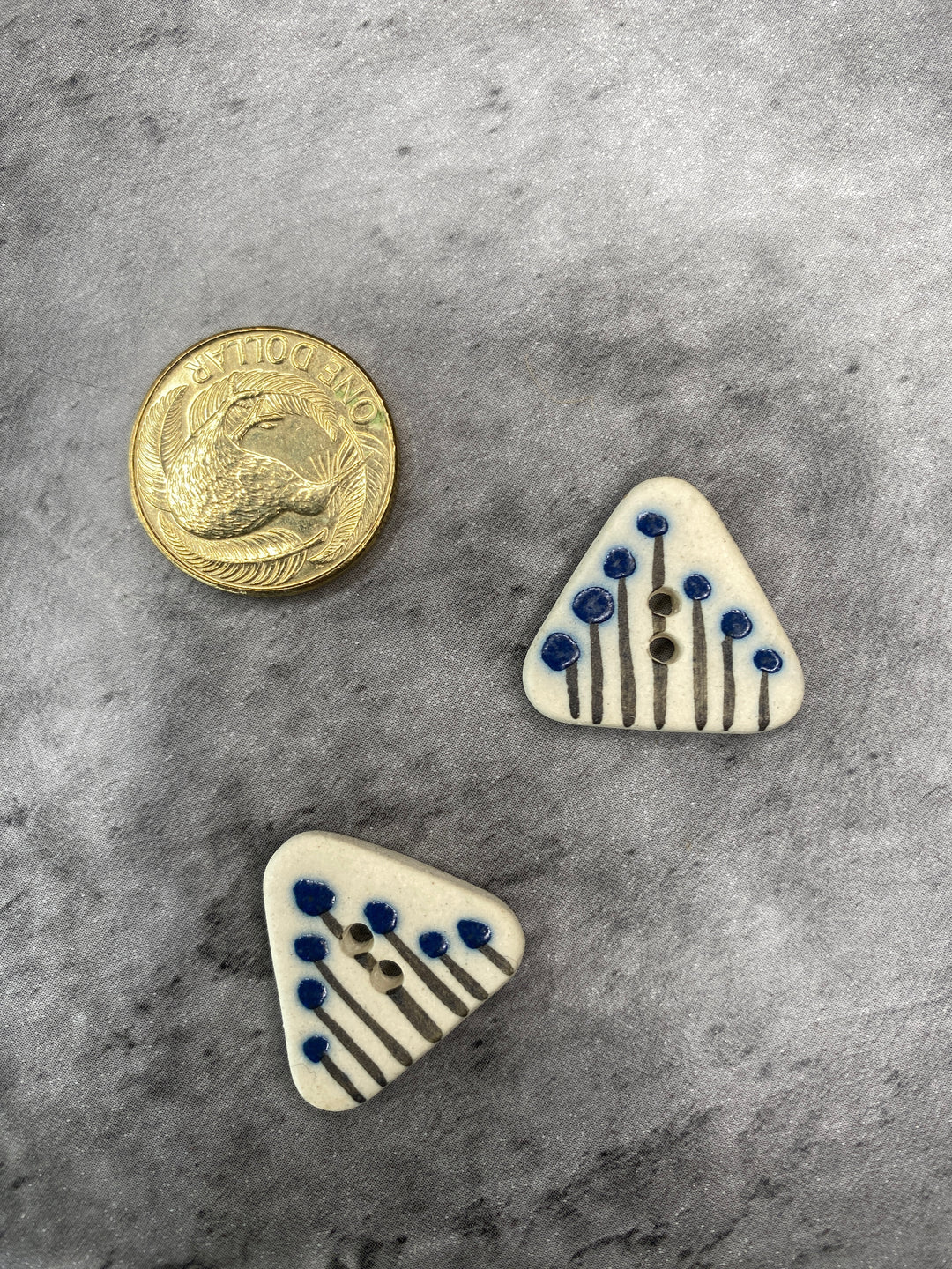 Handmade Ceramic Button L414 - 21 mm