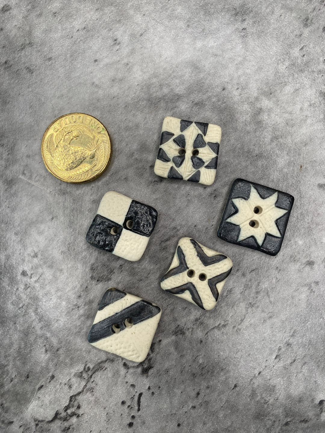 Handmade Ceramic Button L225- 20mm