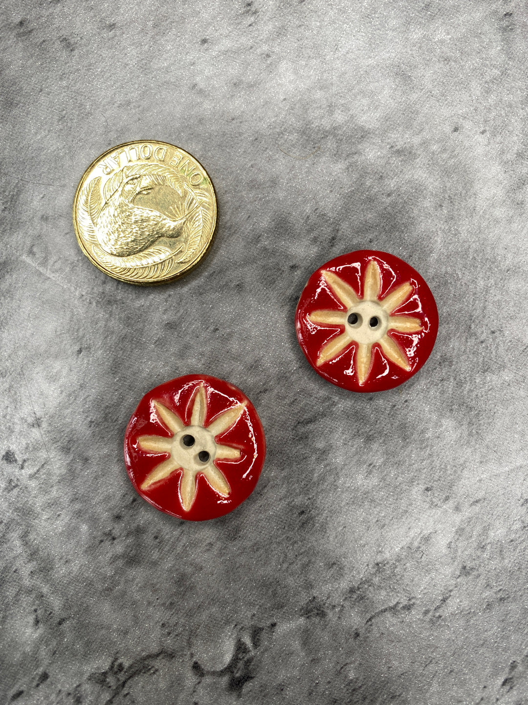 Handmade Ceramic Button L581- 21mm