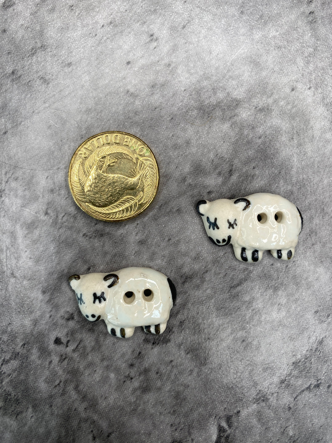 Handmade Ceramic Button L141 - 20mm