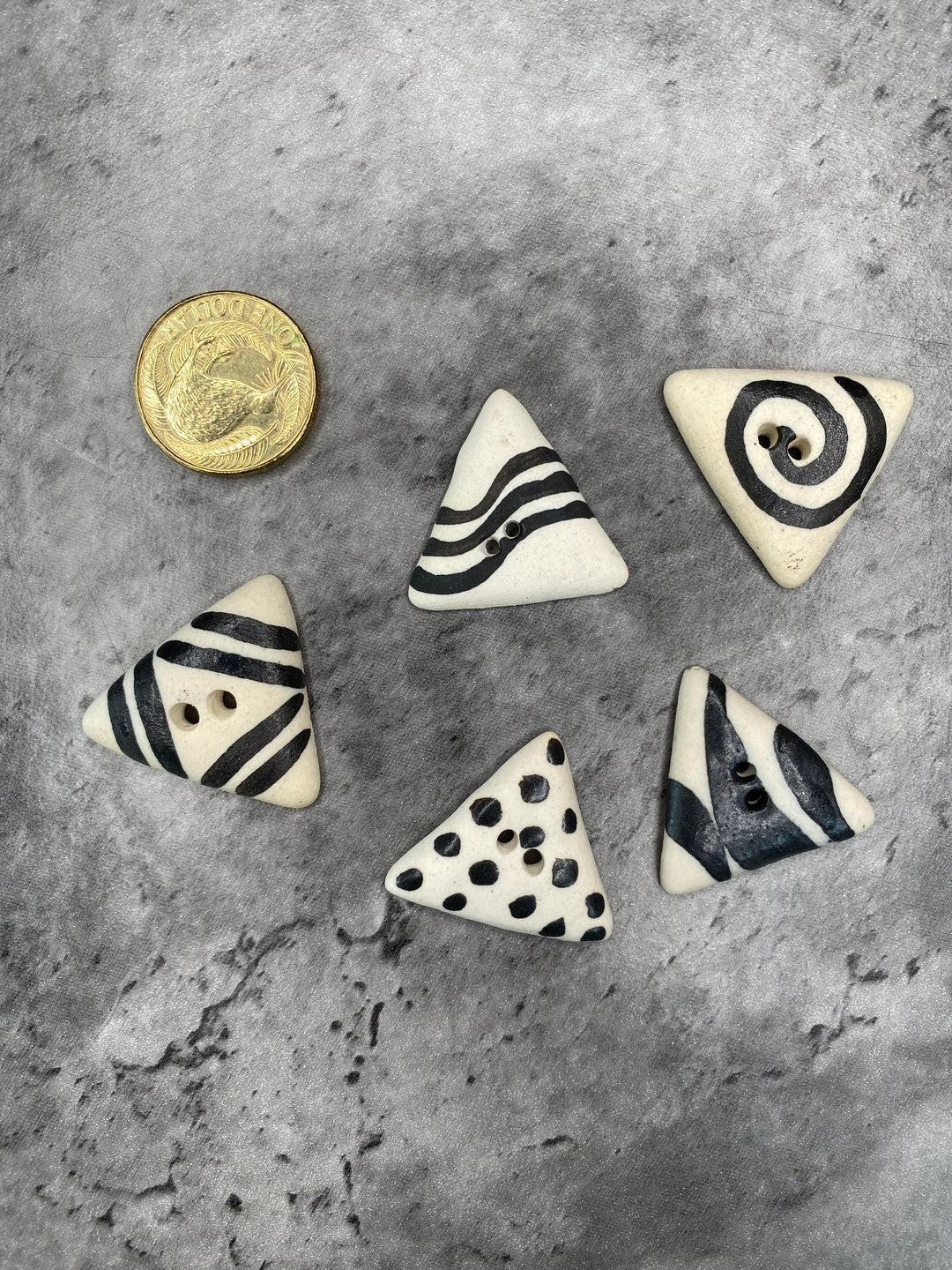 Handmade Ceramic Button L277- 25mm