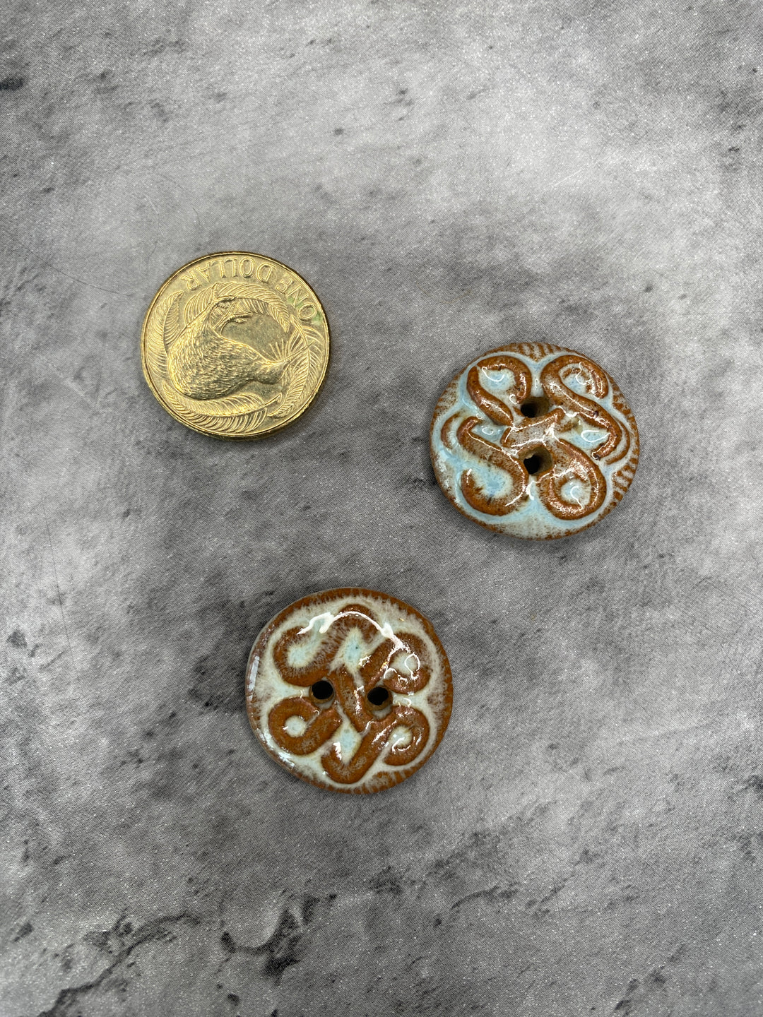 Handmade Ceramic Button L361- 24mm