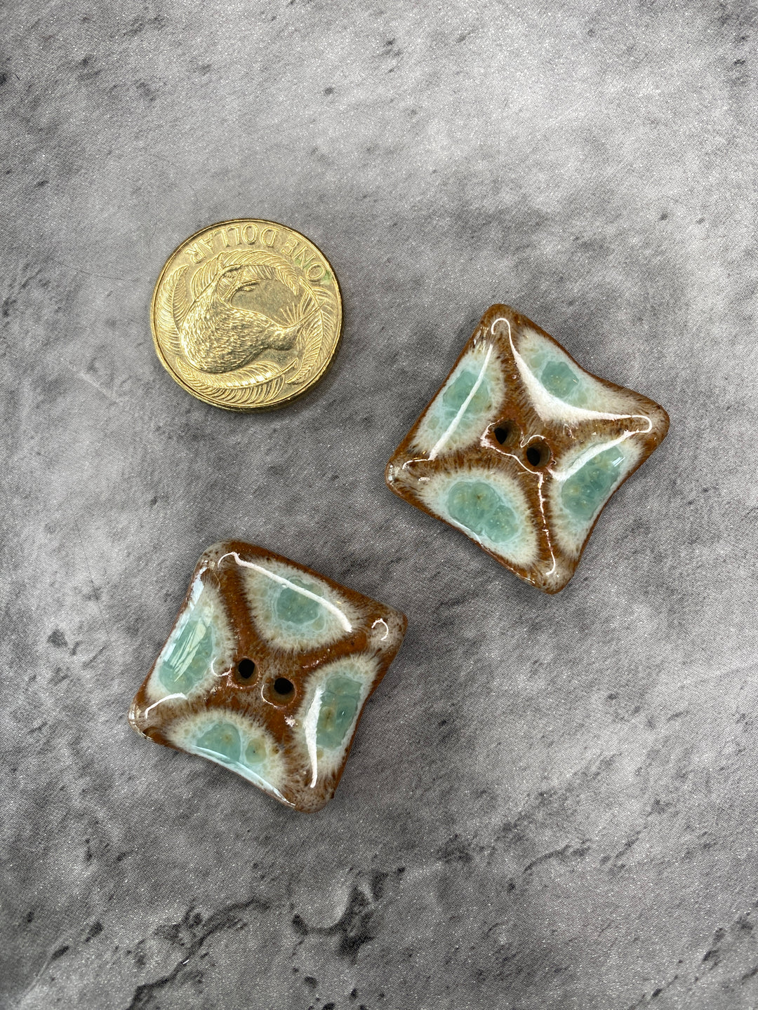 Handmade Ceramic Button L373A- 25mm