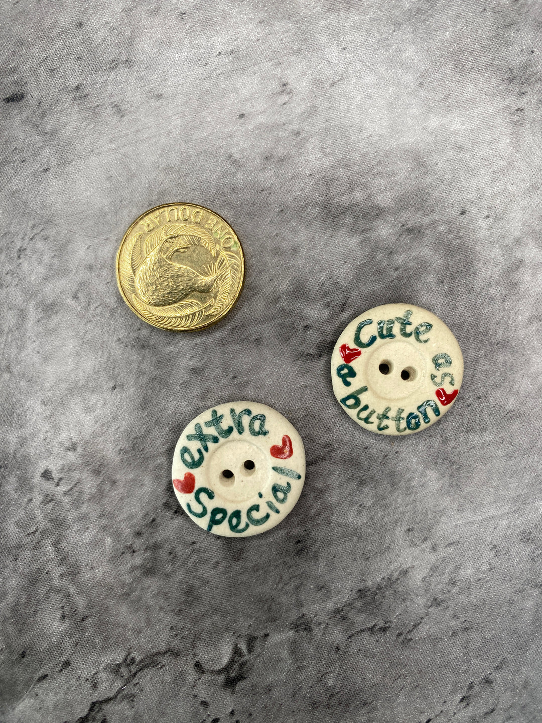 Handmade Ceramic Button L457B- 22mm