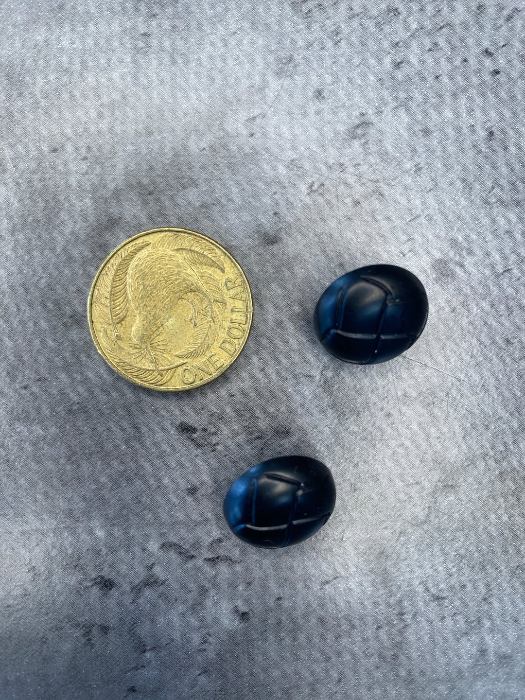 Black Leather Optic Buttons - 15mm