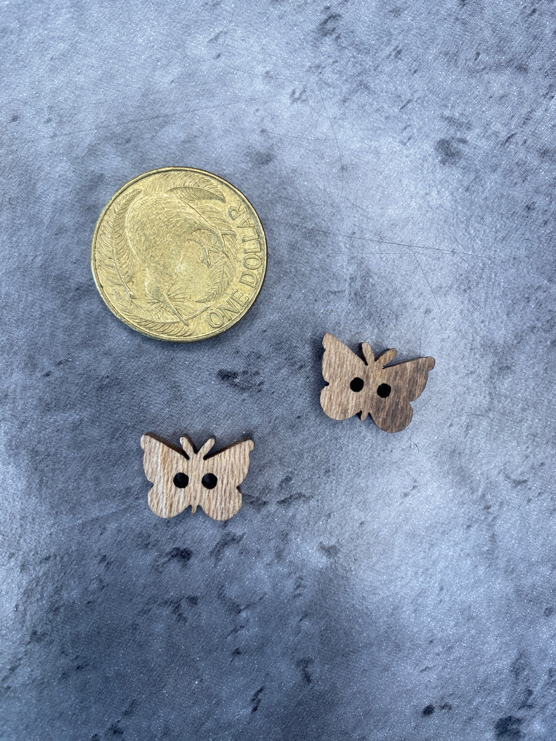 Wooden Butterfly Button - 15mm