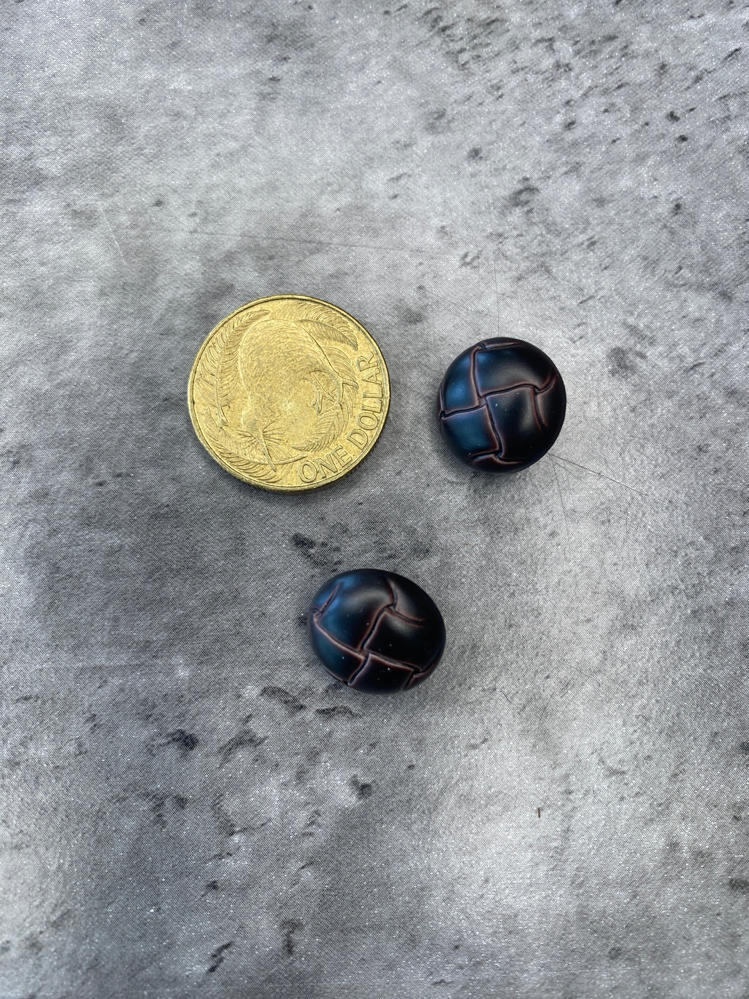 Dark Brown Leather Optic Buttons - 15mm