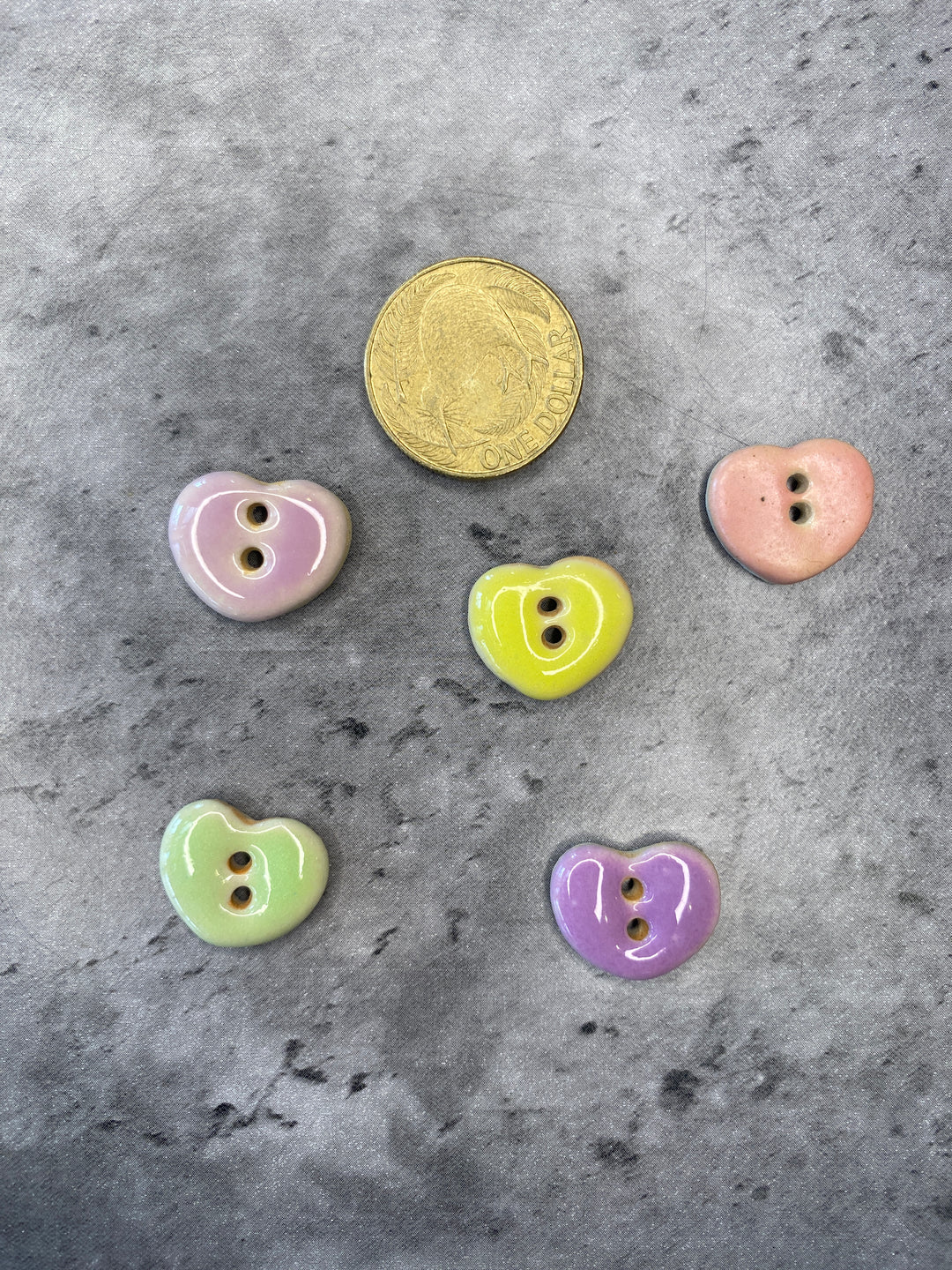 Handmade Ceramic Button L192- 15mm