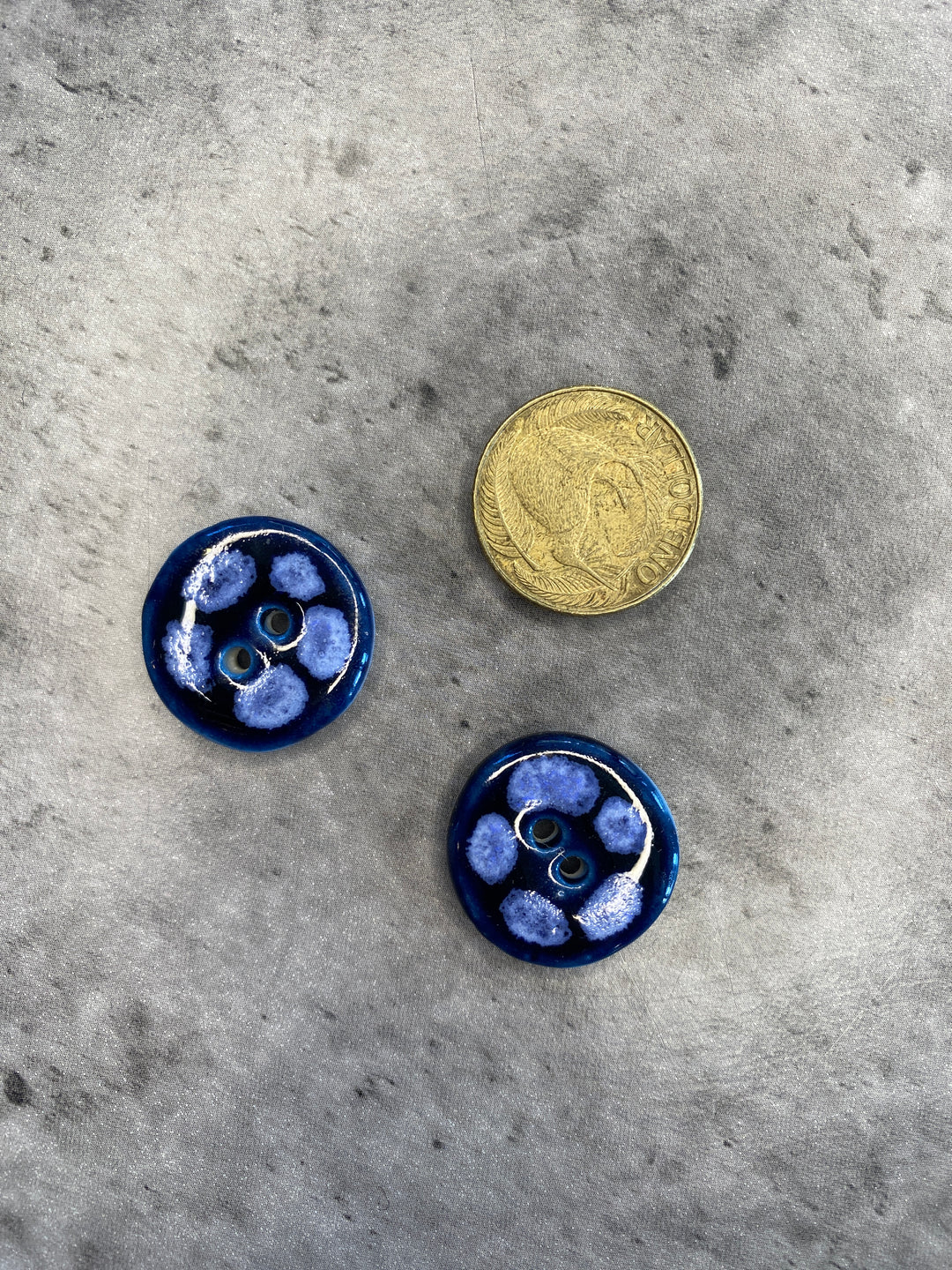 Handmade Ceramic Button L305- 25mm