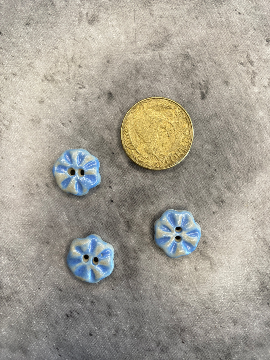 Handmade Ceramic Button L552- 15mm