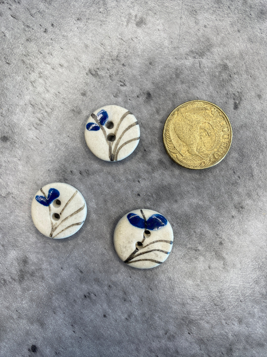 Handmade Ceramic Button L533- 18mm