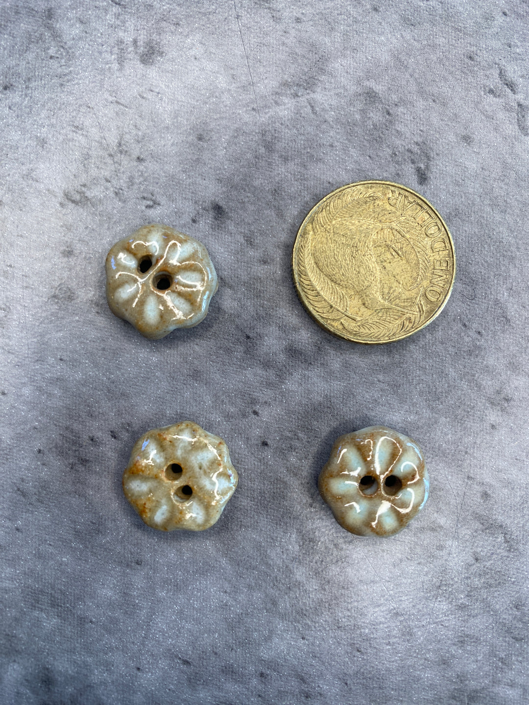 Handmade Ceramic Button L551- 15mm