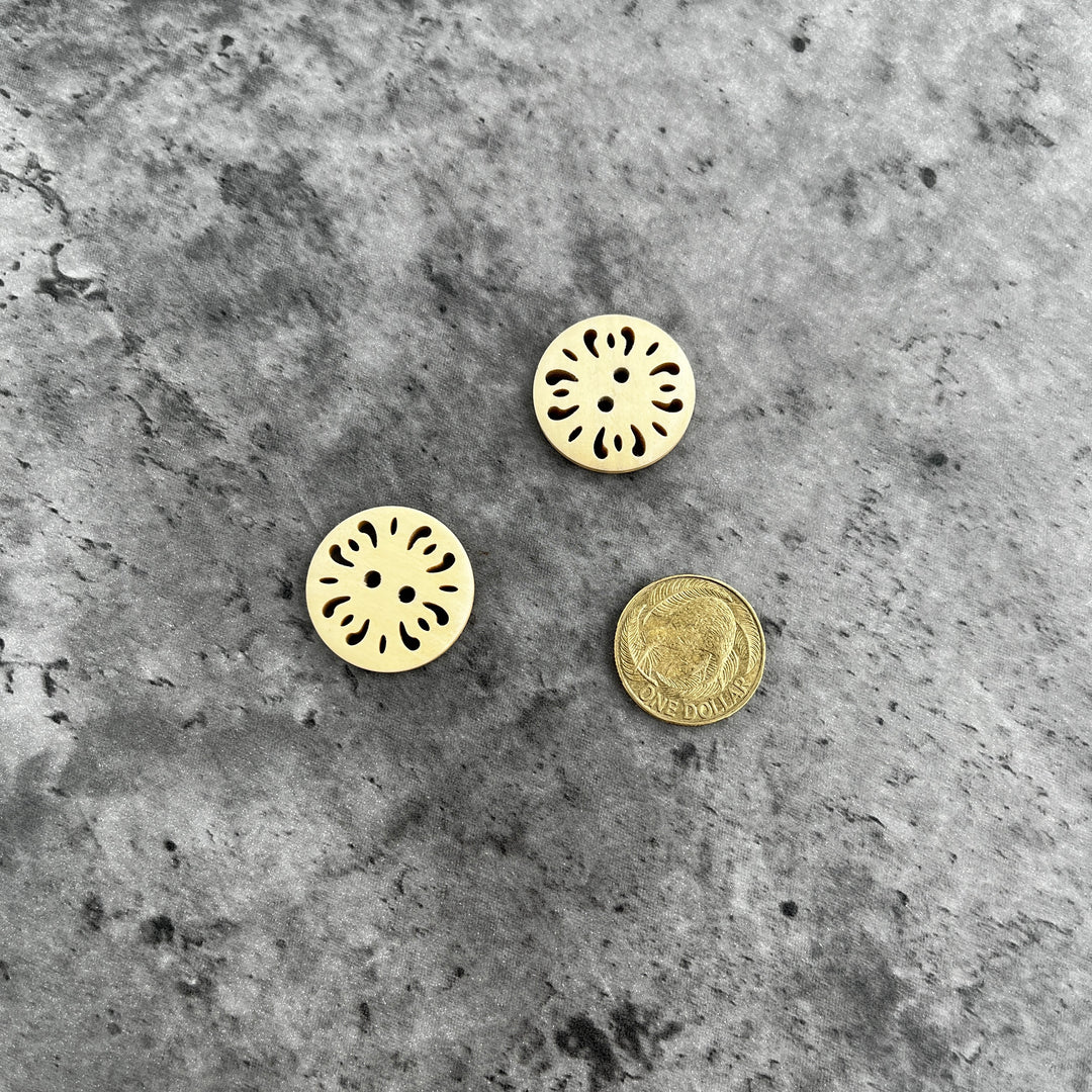 Natty Notions Wooden Button Cream Vintage - 25mm