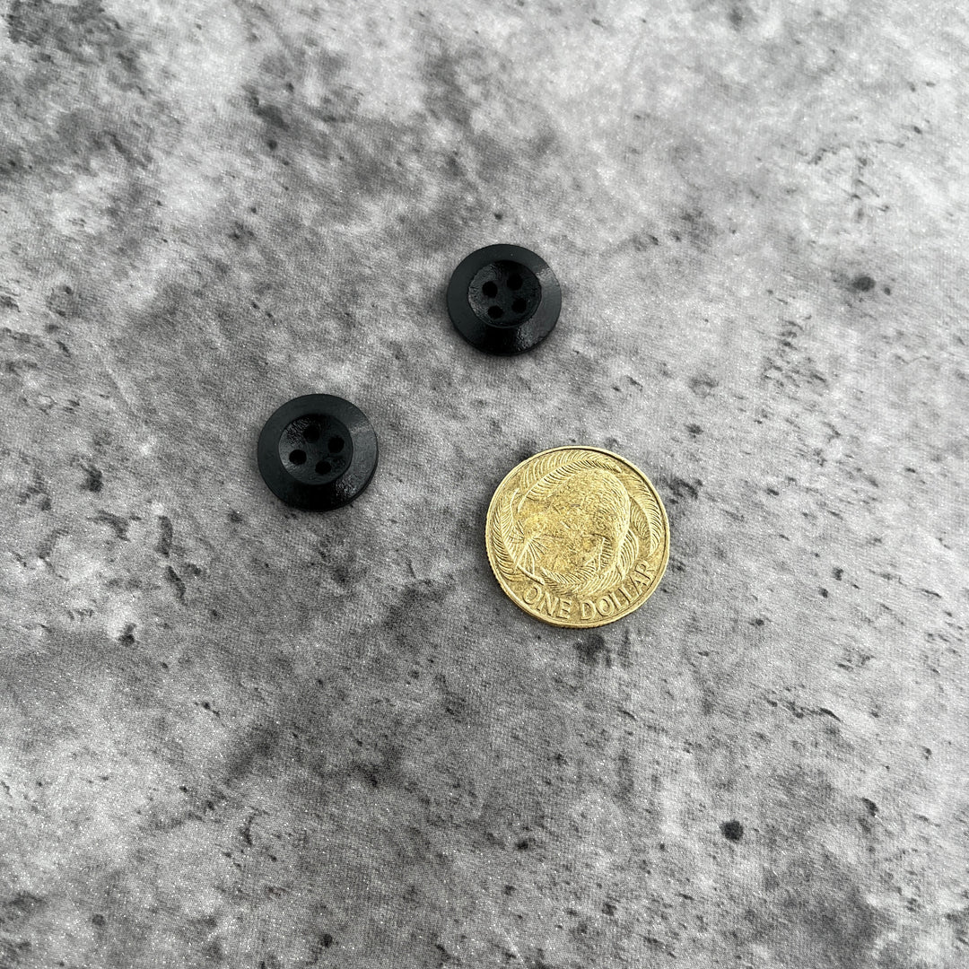 Natty Notions Wooden Button Black rimmed - 15mm