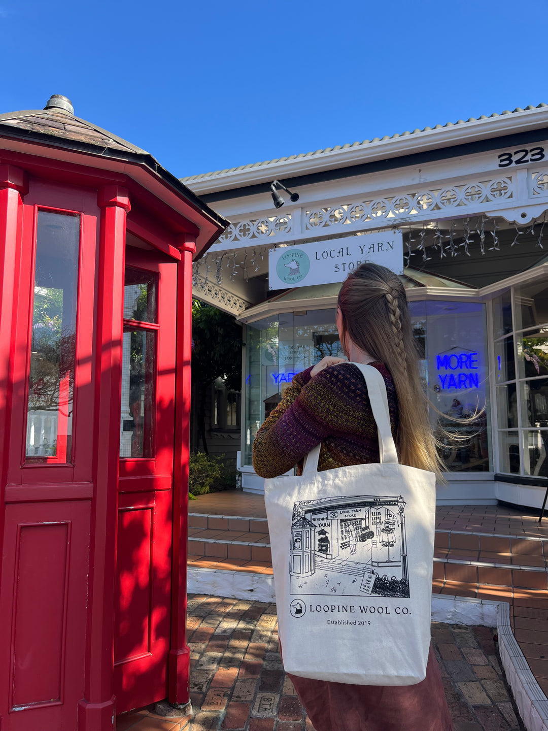 Loopine Shop Front Tote Bags