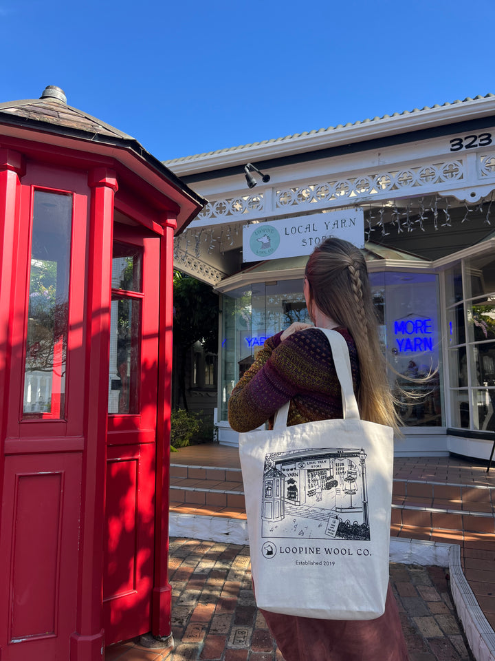 Loopine Shop Front Tote Bags