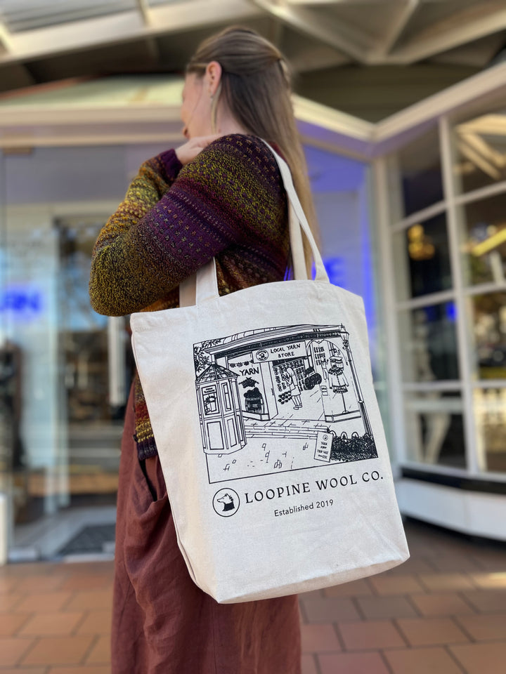 Loopine Shop Front Tote Bags