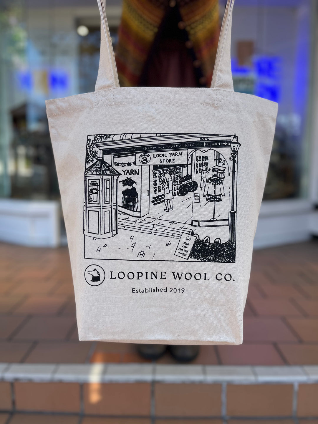 Loopine Shop Front Tote Bags
