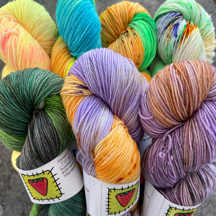 Strawberry Patches Yarns // Sock Yarn // 4ply